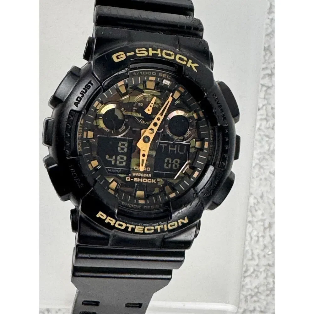 CASIO G-SHOCK GA-100CF-1A9 Camouflage Black Analog Digital Watch
